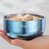 1Pcs Pure Titanium Double-Layer Bowl,Outdoors Heat-Resistant Home Rice Bowl Food Tableware,11.5 cm Insulated Plate Kitchenware