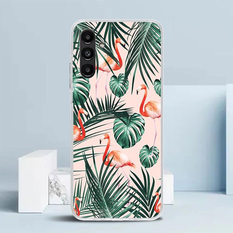 Summer Tropical Plants Green Leaf Phone Case For Samsung Galaxy A17 A37 A57 A16 A15 A14 A13 A56 A55 A54 A53 A36 A35 A34 A33 A26