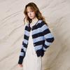 ChuYu Women's Faux Mink Striped Knit Cardigan Jacket