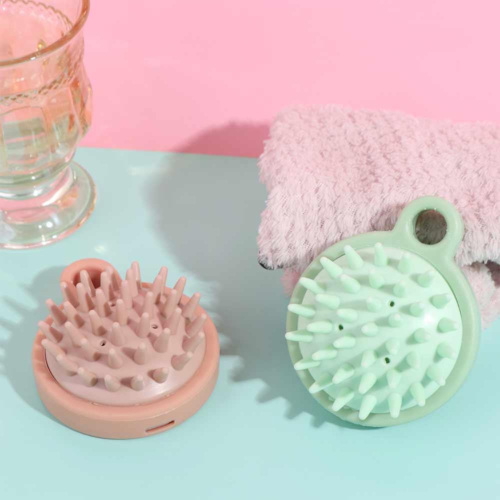 Comfortable Hair Washing Comb Pink Scalp Massage Brush Silicone Shampoo Brush  Bath SPA