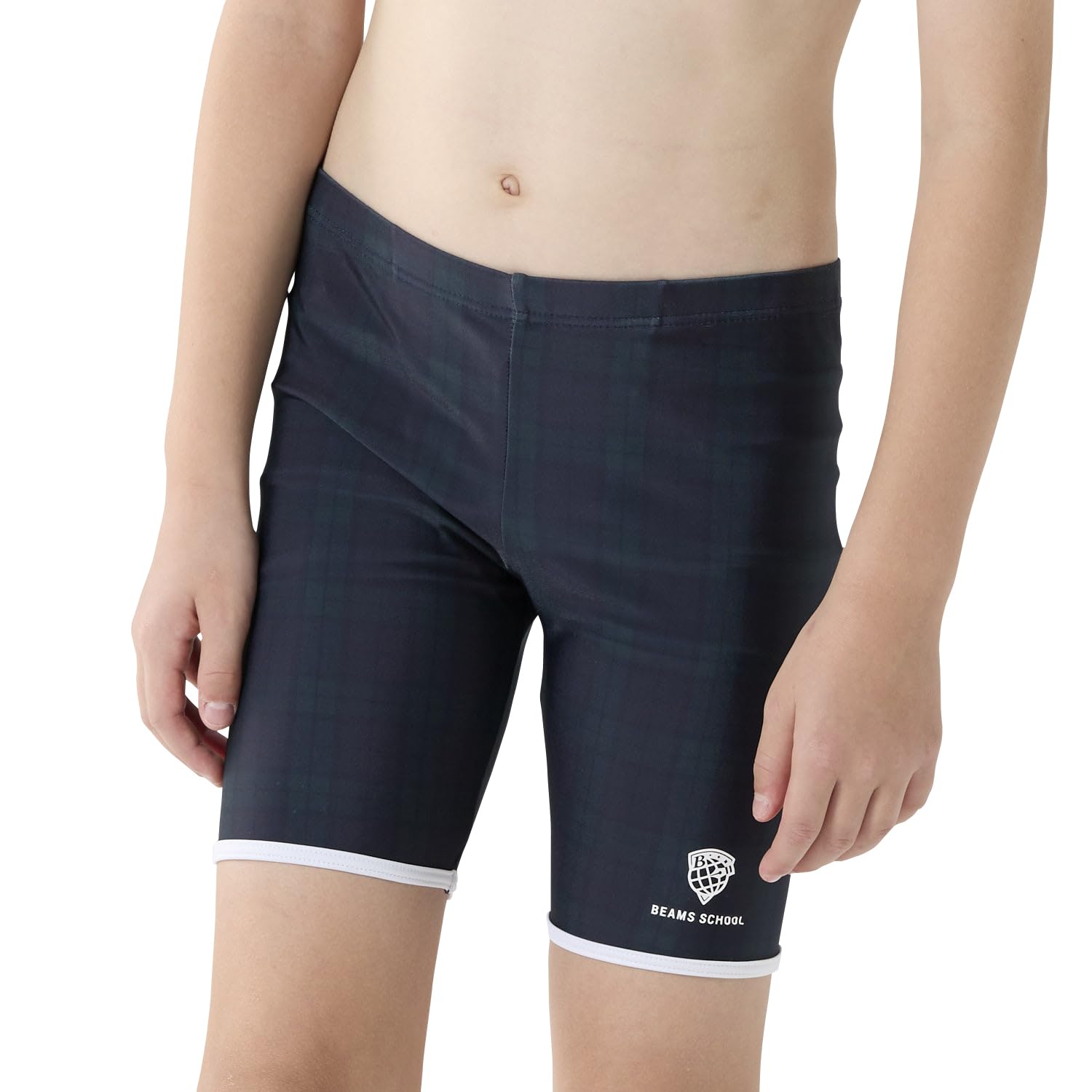 

School Swimsuit Spats Length 120350 Boys Black Watch [Beams School] Semi-Long
