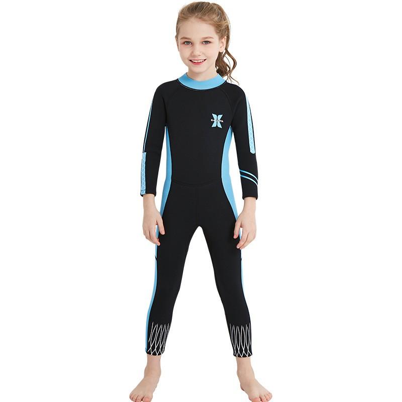 DIVE&SIAL Children's Diving Suit 2.5MM Women's Swimsuit One-piece Long Sleeves Thickened Warm Surfing Snorkeling Jellyfish