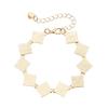 Geometric Square Metal Sheet Brushed Necklace, Retro Texture Personalized Versatile Commuter Items