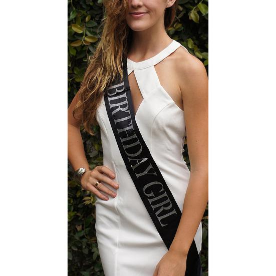 Geburtstag Mädchen Brief gedruckt Schärpe Schultergurt Gürtel Party dekorative Gefälligkeiten