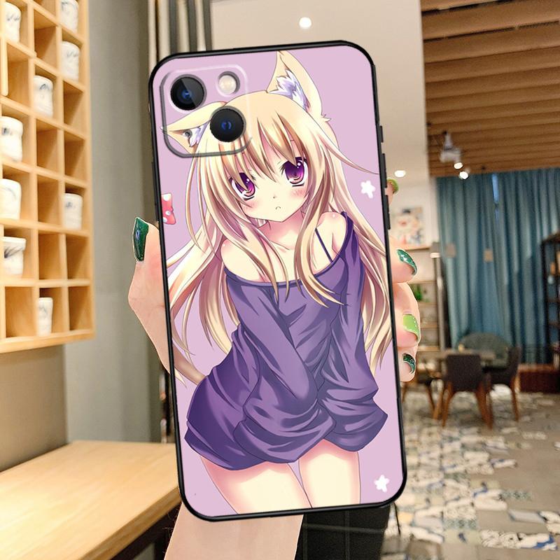 Anime Cat Girl Phone Case For iPhone 15 Pro Max 14 13 12 11 16 17 Pro Max mini 15 16 Plus 16e 17 Air Cover
