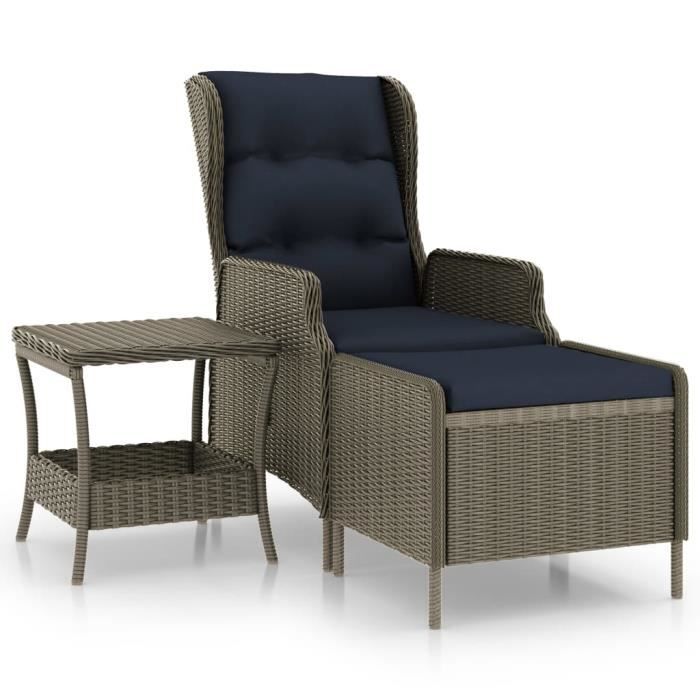 VidaXL Salon de jardin 2 pcs avec coussins Résine tressée Marron