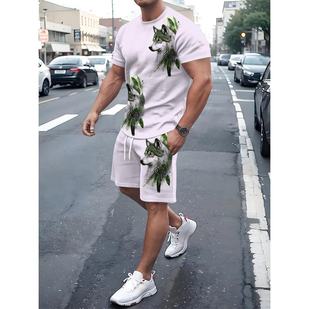 Tuta Sportiva Traspirante alla Moda da Uomo Casual Larga a Maniche Corte con Pantaloncini Tuta Comoda Unisex Abbigliamento Sportivo