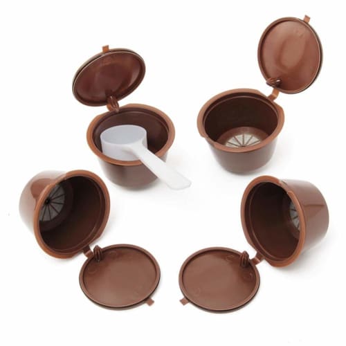 4pcs Refillable Coffee Capsules, Refills Over 200 Times, Reusable Coffee Pods for Dolce Gusto Brewers