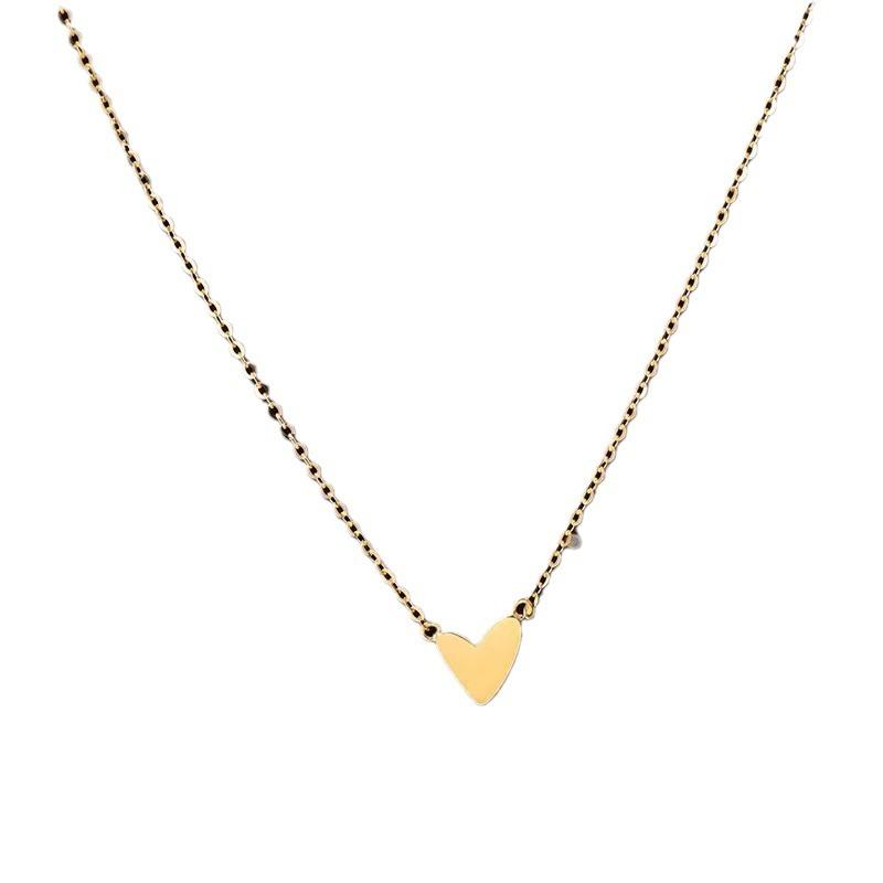 

S925 стерлингового серебра золотое ожерелье сердце женская мода простая глянцевая в форме сердца легкая роскошная цепочка на ключицу меньшинства 925
