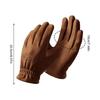 Winter Outdoor Cycling Suede Leather Gloves for Men Windproof Thick Warm Gloves Touch Screen Soft Skiing Gloves Accessories