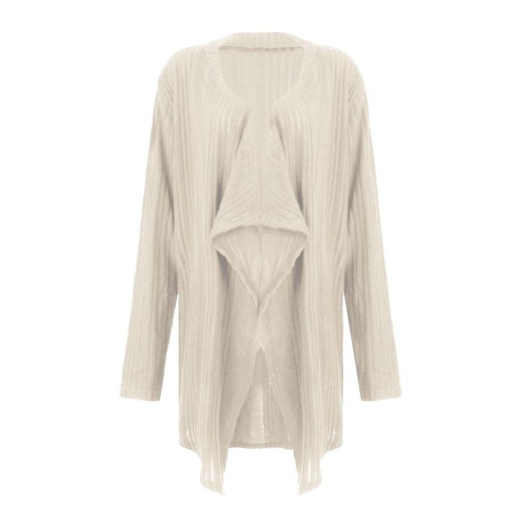 Casual Long Sleeve Open Front Solid Knit Cardigan Women's Sweater Clothing