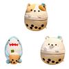 Cuddly Bubble Tea Boba Cup Squishmallow Plush Toy Bear Shark Cat