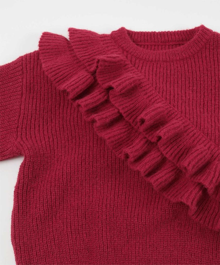 miette Double Frill Knit REXX1152 Free Size Red Women's
