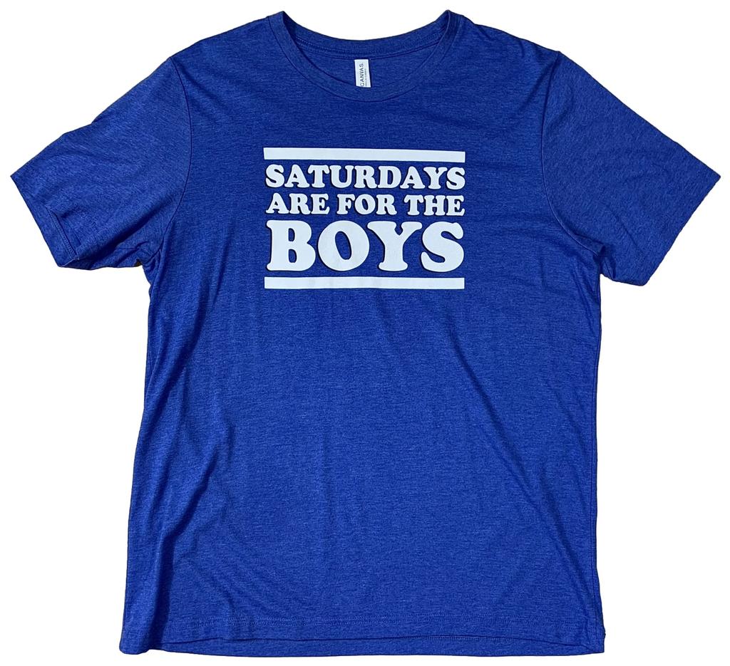 Saturdays Are For The Boys Barstool Sports T-shirt Size XL Royal Blue