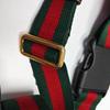 [Pre-Owned] Neo Vintage Series Gold Foil Logo Monogram Tiger Head Decorative Striped Shoulder Strap Canvas And Leather Messenger B - Very Good #1YPFPZ