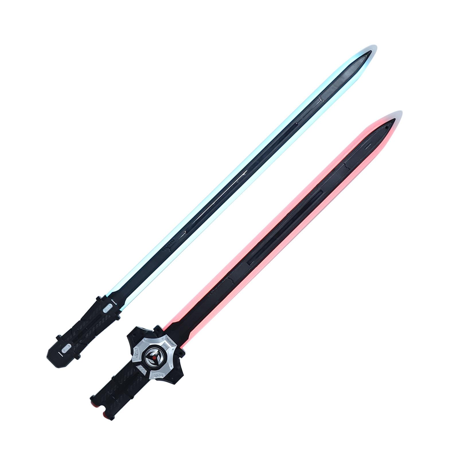 

Double Bladed LED Light Up Sword with Spray Mist Colorful Light Sound Effects 2 in 1 Saber Toy for Cosplay Dress Up