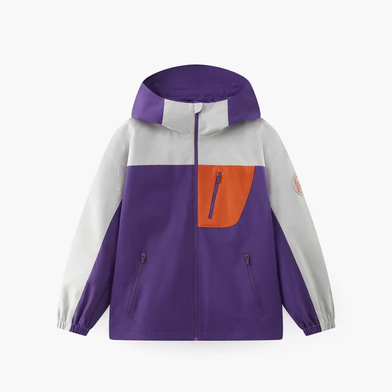 MQD Kids' Waterproof Color Block Outdoor Hooded Jacket