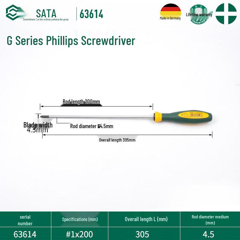SATA G Series Industrial Grade Phillips Screwdriver
