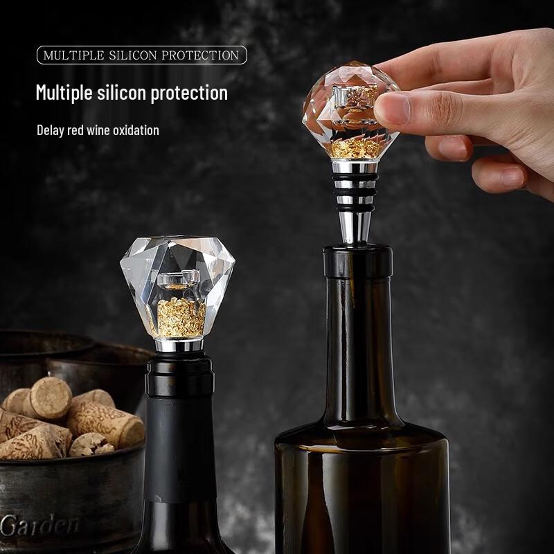 Taozhi Geometric Gold Foil Diamond Wine Stopper