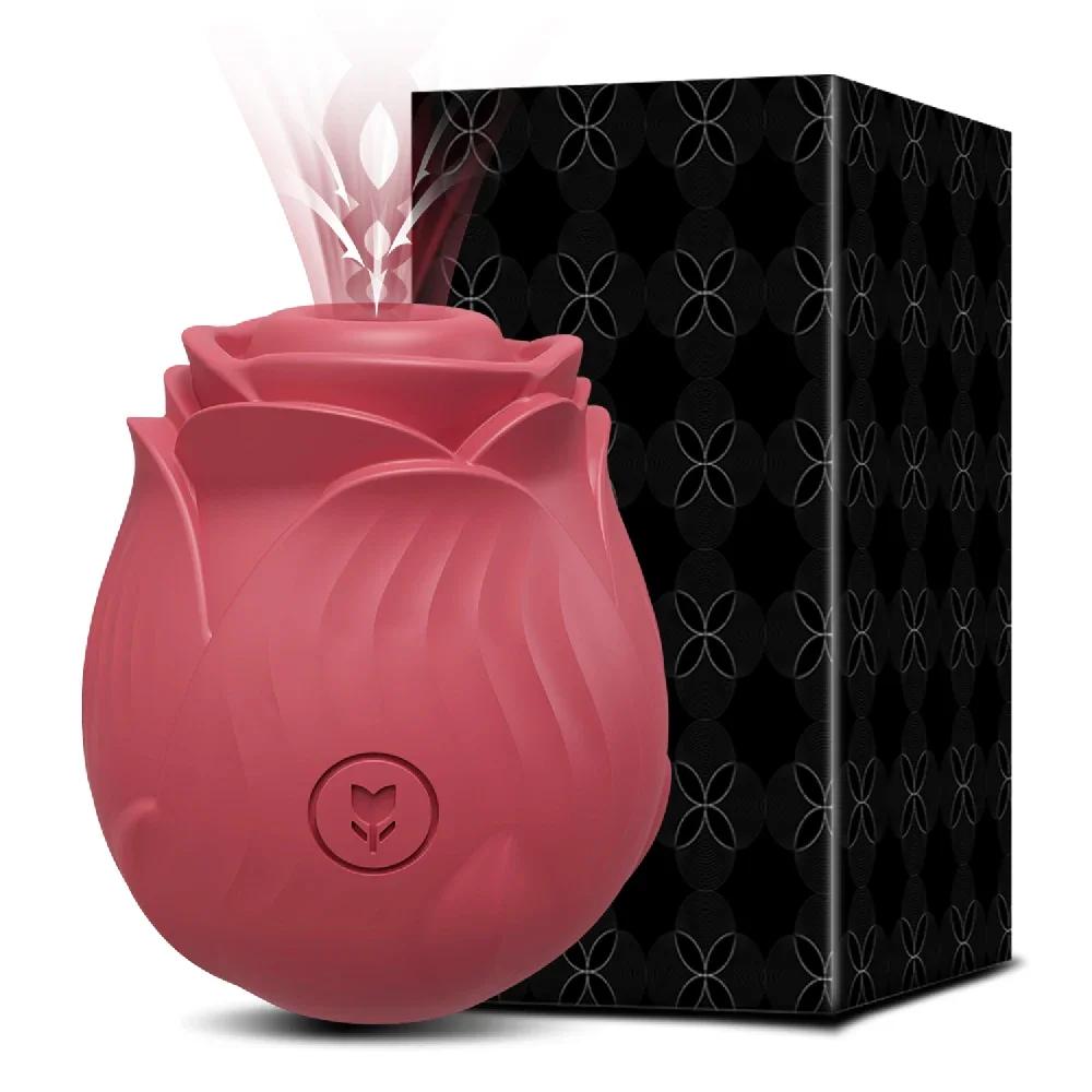 Rosen-Saugvibrator für Frauen Klitoris-Stimulator G-Punkt Stoß-Dildo Vibrator Weiblicher Masturbator Massage Erwachsenes Sexspielzeug