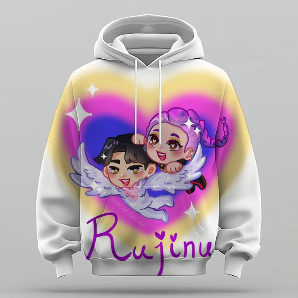Kleidung für Kleinkindmädchen KPop 'Devil Hunter' Hoodie Mode Lässiger Pullover Neuer Film Kinder Kapuzenoberteil