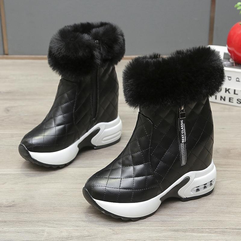 Winter Warm Rabbit Fur Sneakers Platform Snow Boots Women  Ankle Boots Female Causal Shoes Ankle Boots for Women