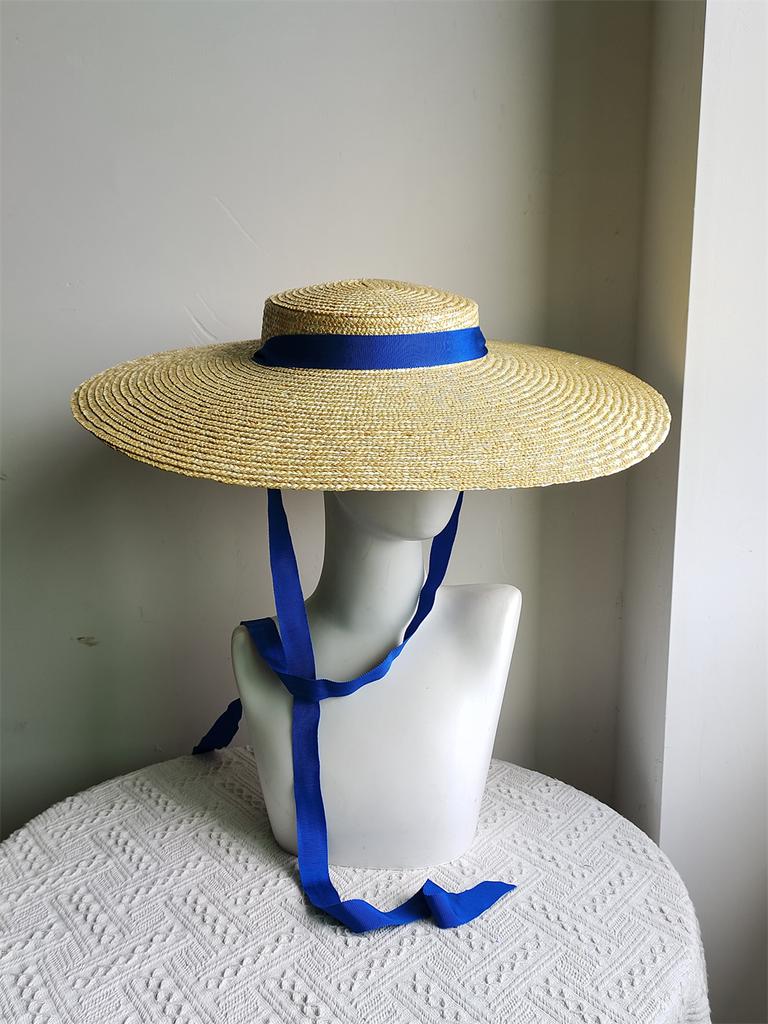 Oversized Brim Sun Hat Women's Straw Hat Beach Hat European and American Fashion Catwalk Flat Hat Chapeau Femme 2025
