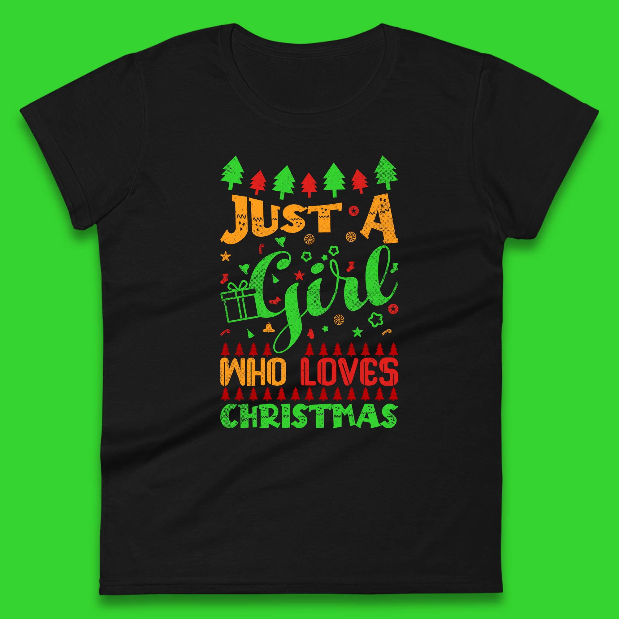 Christmas Womens T Shirt Mens Tops Tees Unisex Just A Girl Who Loves Christmas Winter Top 3XL