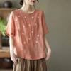 T-shirt for Women Summer Large Size Cotton T-shirt Soft Loose Printed Casual Comfortable Pullover T-shirt Top