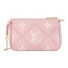 Embroidery Cow Leather Shoulder Bag Chain Bag Pochette Shoulder Bag Regular Women's Girly Pink M81140