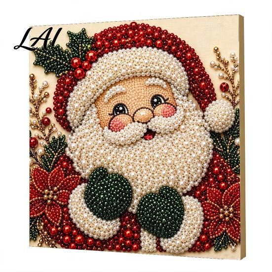Progetti Artistici per Alleviare lo Stress Kit Perle Finte di Natale Pittura Capanna Innevata di Babbo Natale Kit Artigianale 3D Scintillante con Perline Fai da Te per Adulti Parete per le Festività Invernali di Casa