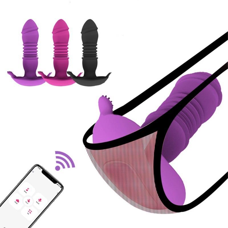 Invisible Adult Sexual Sex Toy Wireless APP Remote Control Wearable Thrusting Dildo Vibrating Panty Vibrator for Women Female