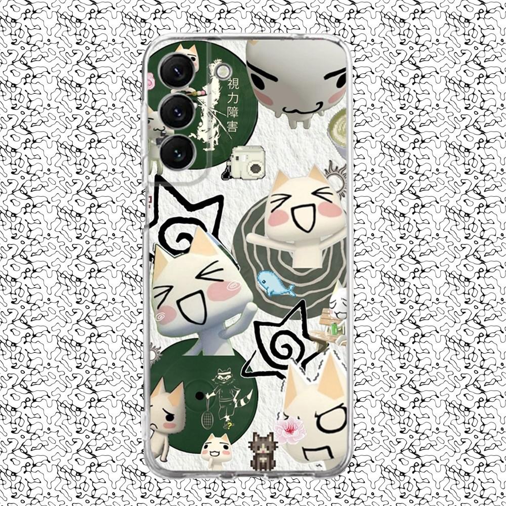 Cute T-Toro I-Inoue Cat Phone Case Silicone For Samsung S30,23,21,22,20 FE lite,S10,9,PIus Note20ultra Soft Transparent