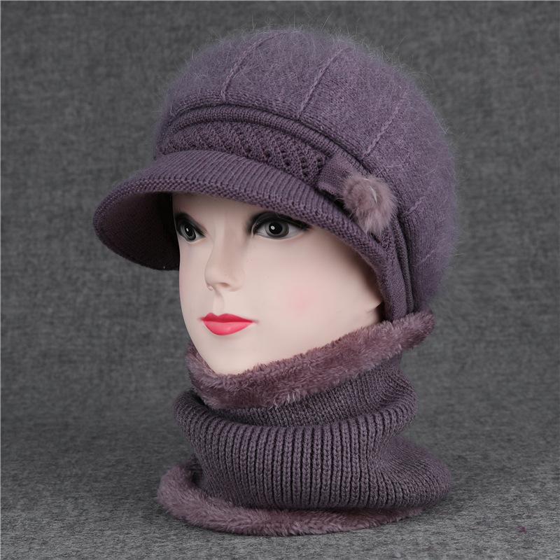 Hat Female God Mother Knitted Wool Hat Grandma Piled Thick Warm Elderly Cold Cotton Hat