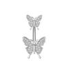 Flower Zircon Navel Ring Butterfly Heart Belly Button Ring Fashion Body Piercing Jewelry  Gift