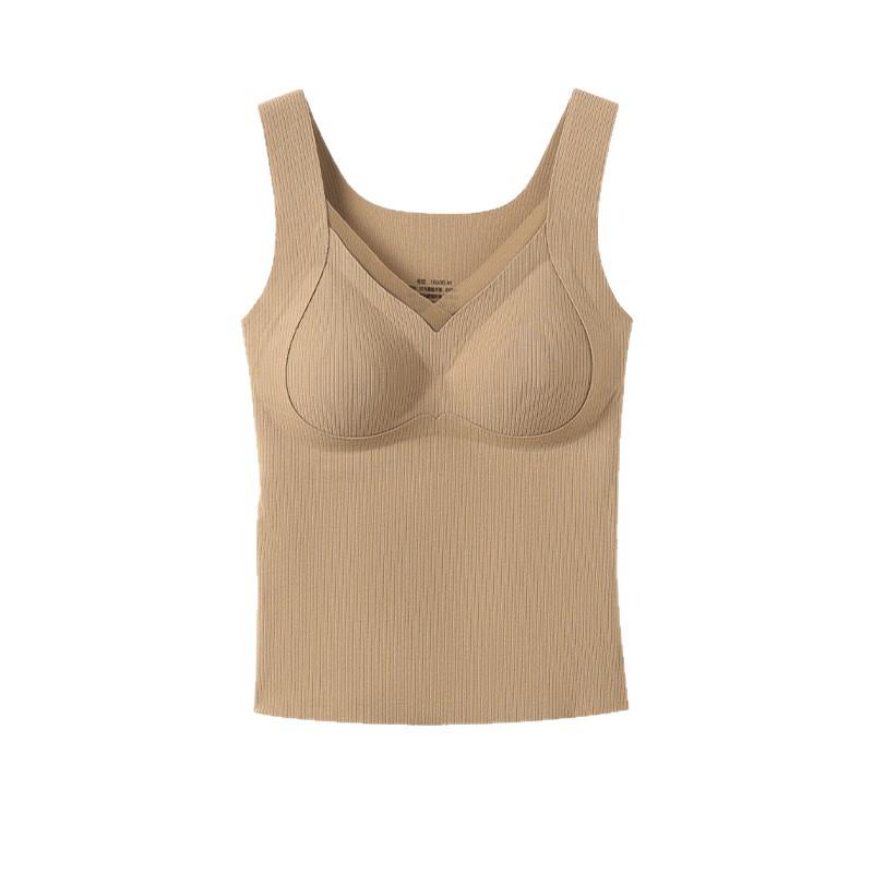 Women's Seamless V-Neck Vest - Warm, Slimming Base Layer with Built-in Support