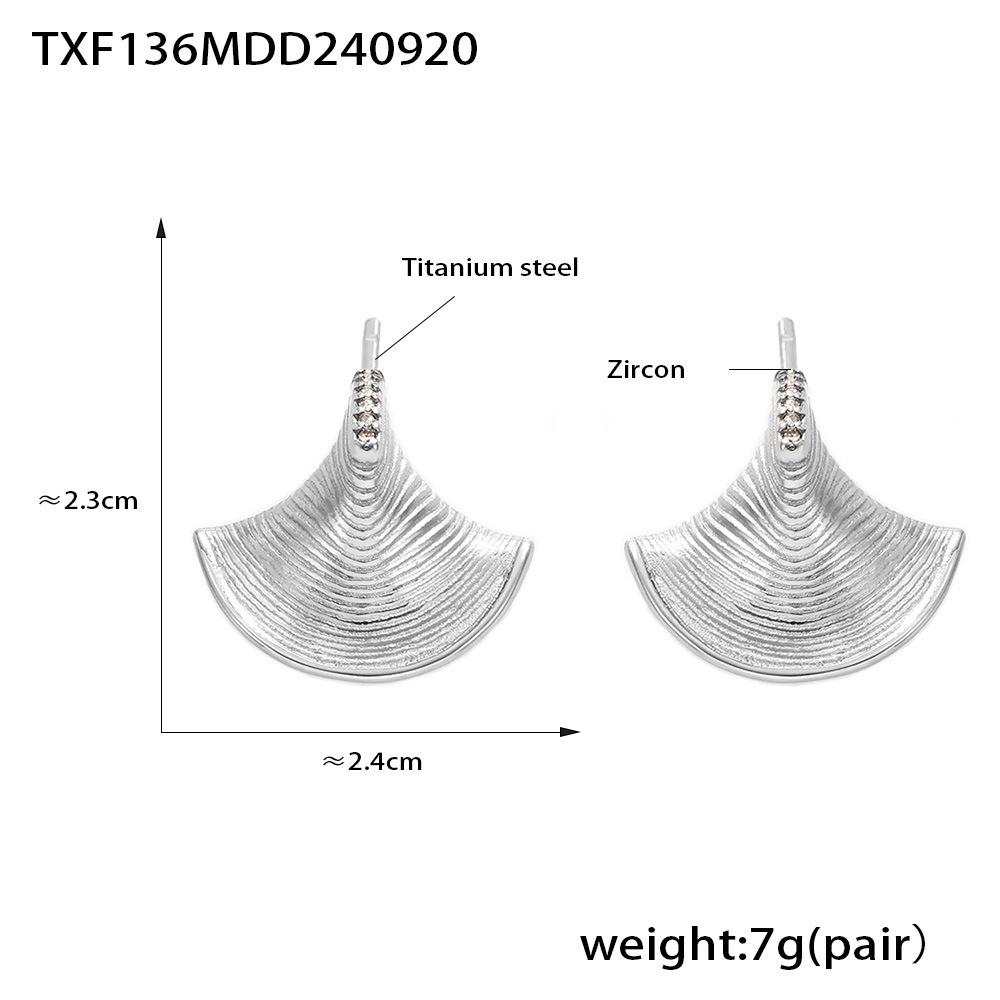 French Ocean Series Zircon Shell Pendant Necklace & Earrings Set