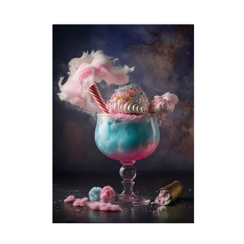 Abstract Colorful Cocktail Exploration Rendered Posters Prints Bar Painting Wall Art Pictures for Restaurant Drinking Room Decor