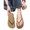 Flip-flops Women's Summer Outer Wear Fashion 2025 New High-end Flat-toed Large-size Sandals Beach Shoes