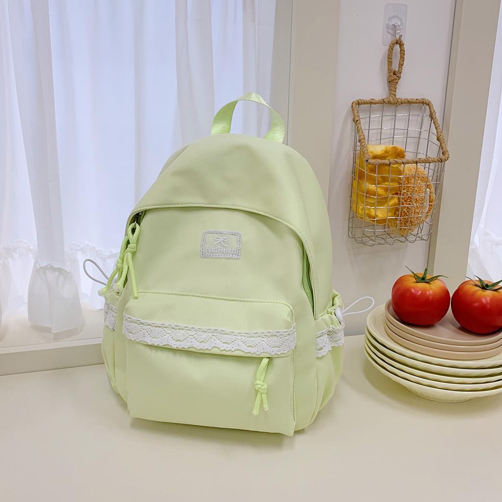 Schoolbag Korean Ins Personality Gentle Lace Junior High School Backpack Large Capacity Middle School School Bag Women's Backpack