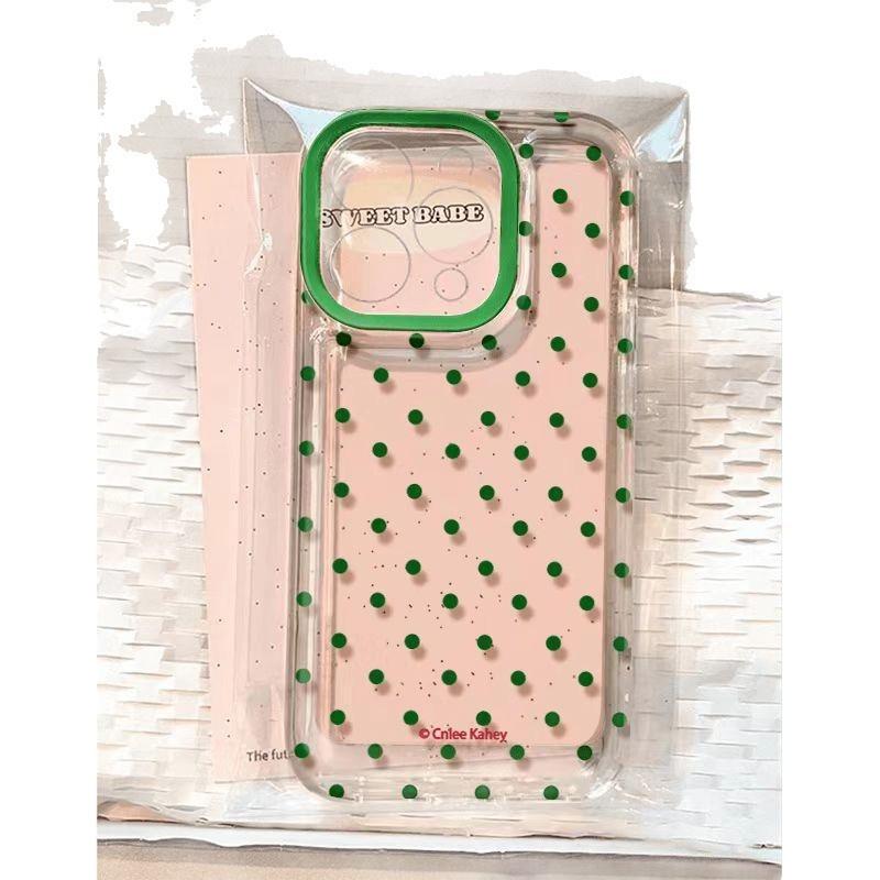 Green Wave Point Summer Simple Versatile Creative Cute Phone Case For iPhone 17 Air 16 E 15 14 13 12 11 Pro XS Max Cover