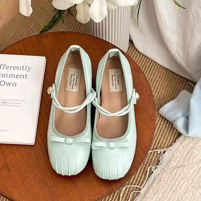 Candy Color Women Mary Jane Shoes Fashion Shallow Butterfly-knot Shoes Ladies Elegant Dress Internal Elevation Shoes