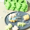 Silicone Ice Cream Mold With Lid And Sticks Diy Popsicle Mould Dinosaur Shape Pastry Mold Kitchen Ice Cream Tool