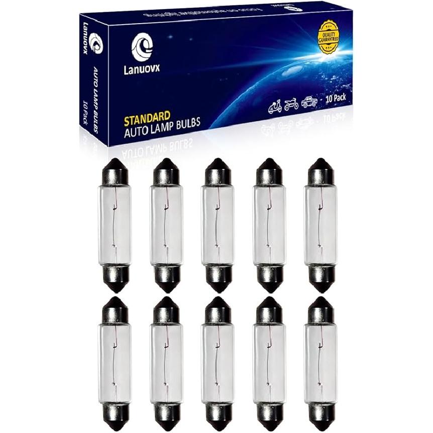 10 Pack 6411 Festoon Bulb 12V 10W Xenon Bulb Sv8.5-8 T3.25 10X41mm 12V10W