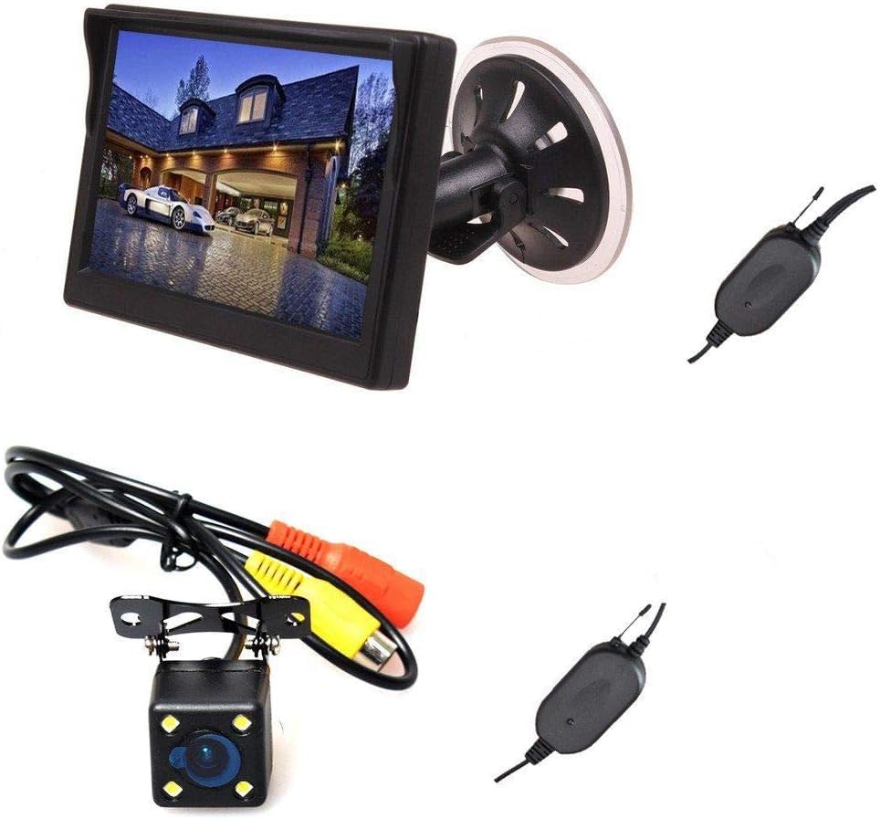 

Wireless Backup Camera and Monitor Set with Night Vision Windshield Dash Mountable for and Buses LED, & Cars, Trucks,