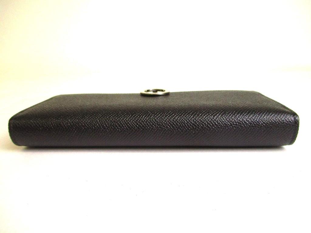 Authentic BVLGARI Black Leather Logo Clip Flap Long Wallet #a223  Refurbished