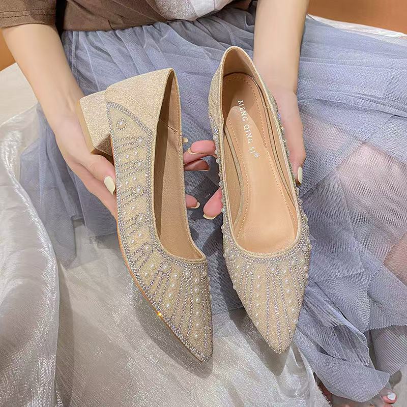 Luxury Wedding Shoes for Bridal Crystal Elegant Pointed Toe Thin High Heel Sexy Women's Party Shoe Designer Shoes for Women Pump