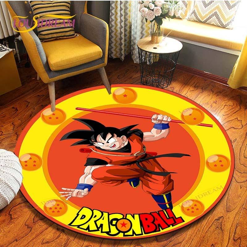 Anime Dragon Ball Goku Round Carpet  Living Room Non-slip Chair 3d Carpet Home Decor Tapis Salon Rugs Mats