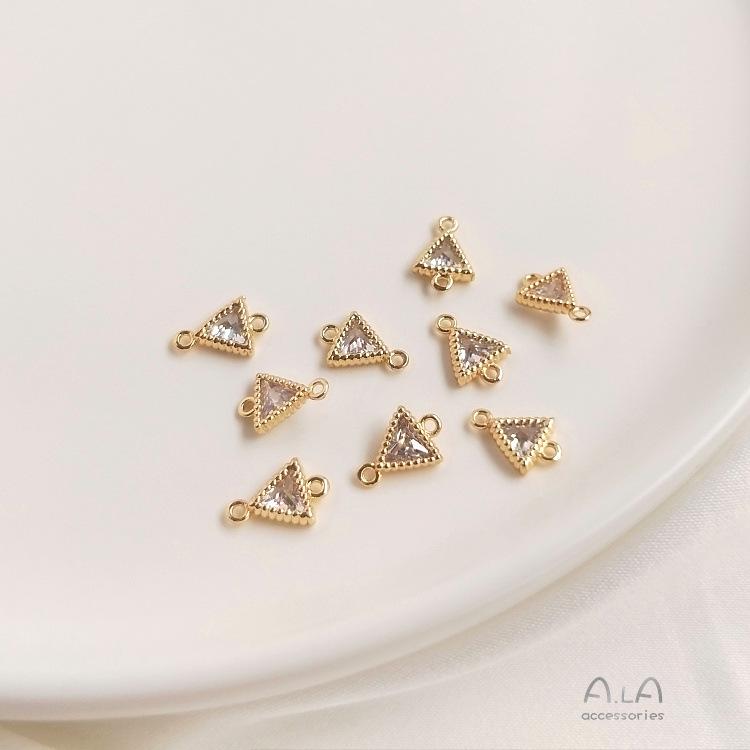 14K Gold-Plated Zircon Heart Teardrop Geometric Pendant