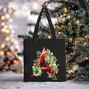 Christmas letter flower print niche trend tote bag shoulder bag